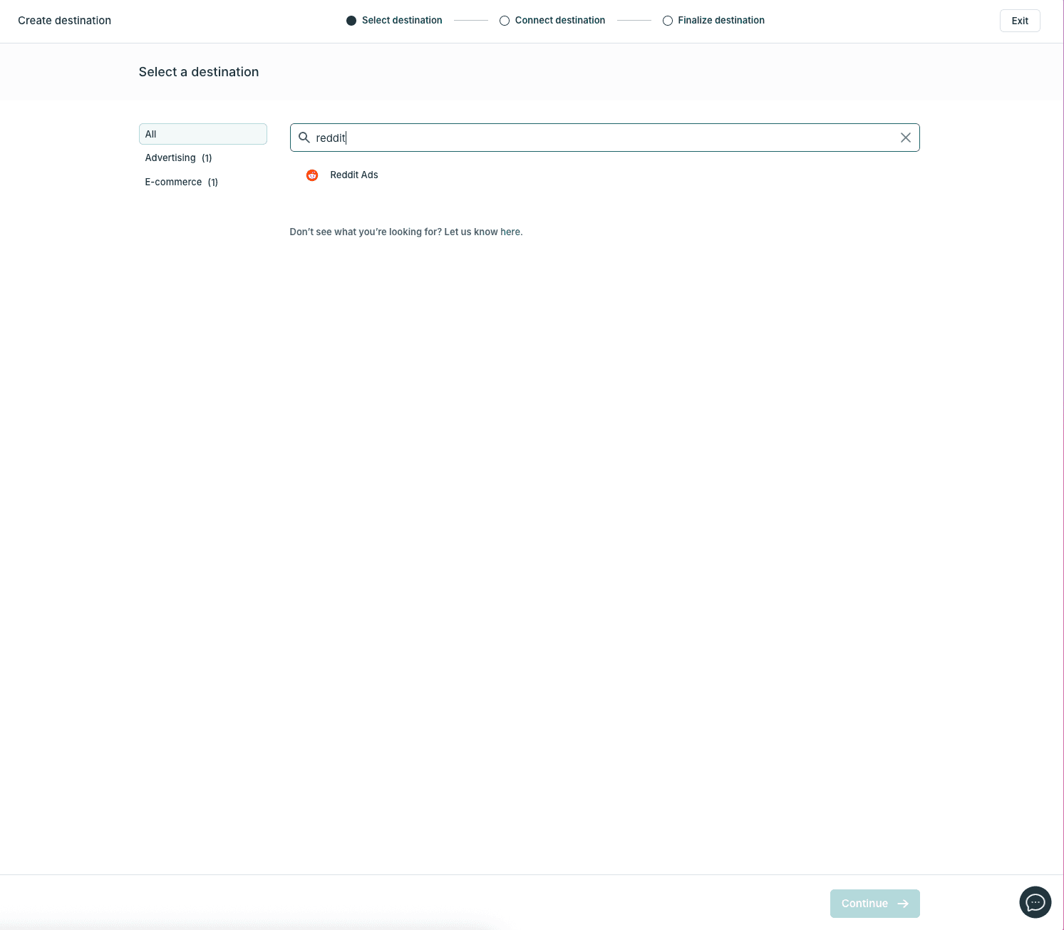 The Hightouch desintaiton library showing Reddit