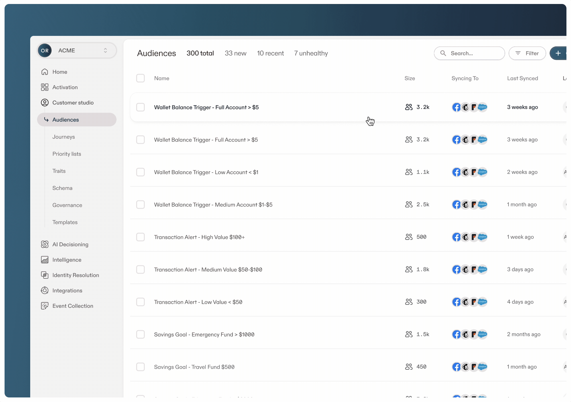Previewing new screens in Hightouch
