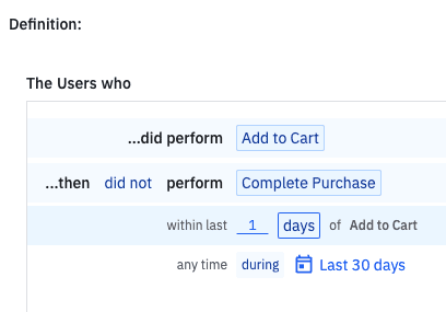 Amplitude Cart Abandonment Cohort