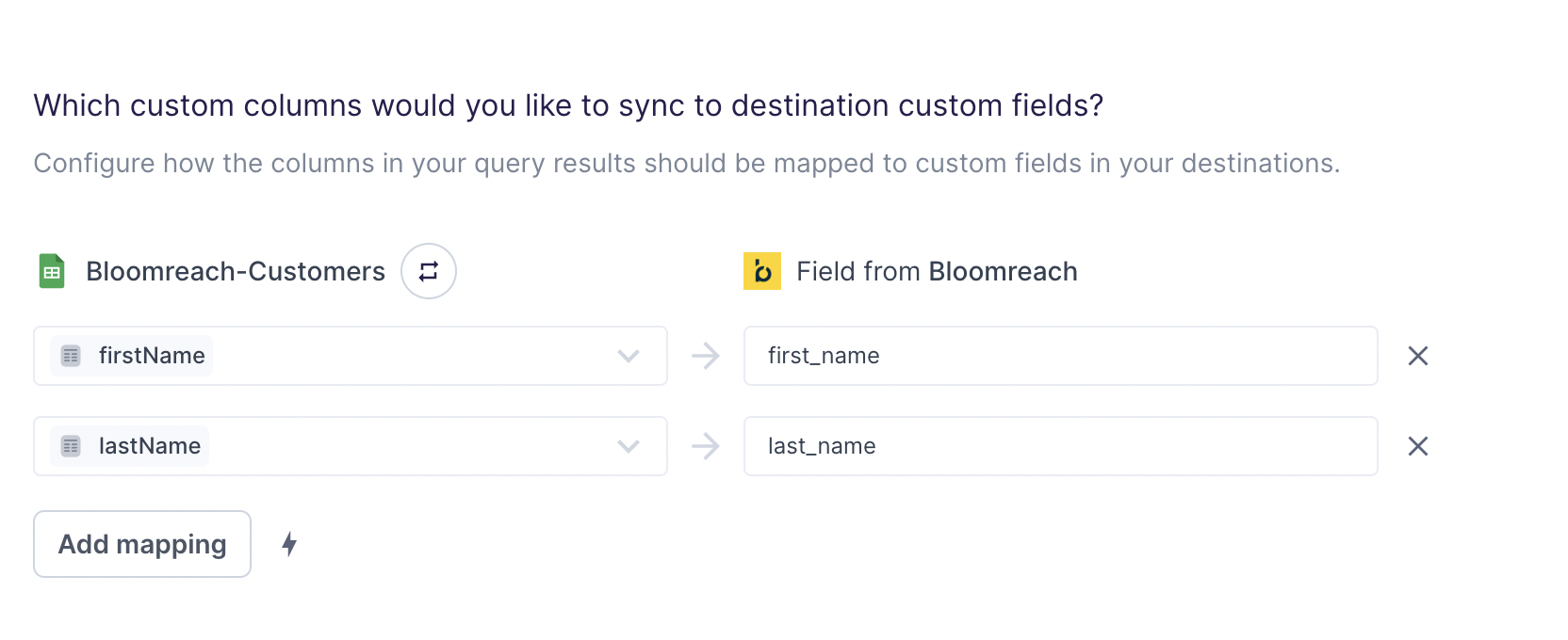 Mapping customer properties in the Hightouch UI