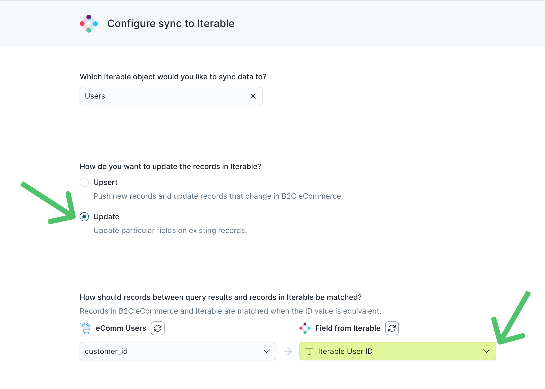 Selecting User ID for record matching