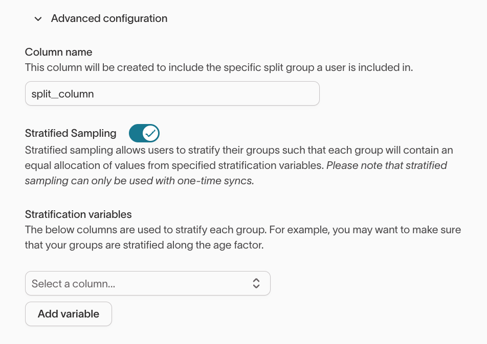 Stratified sampling