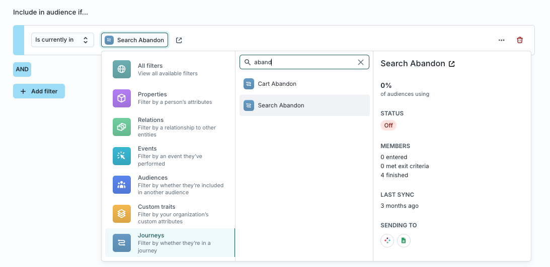 Example journey condition