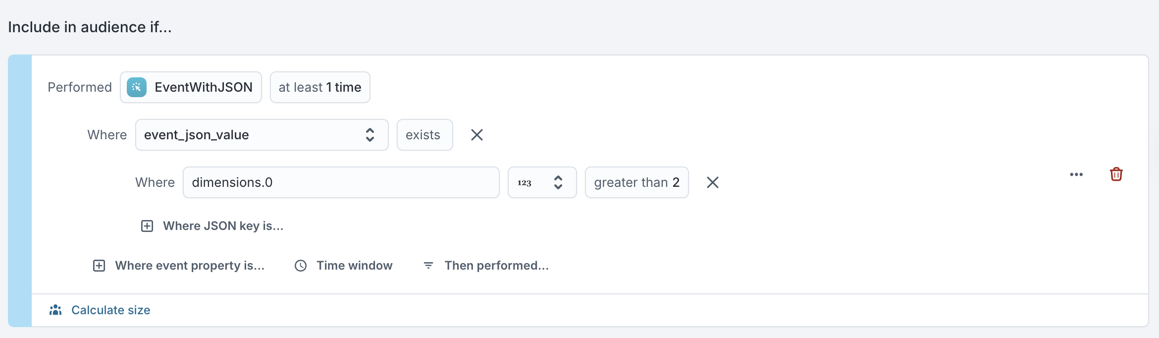 Event property filter