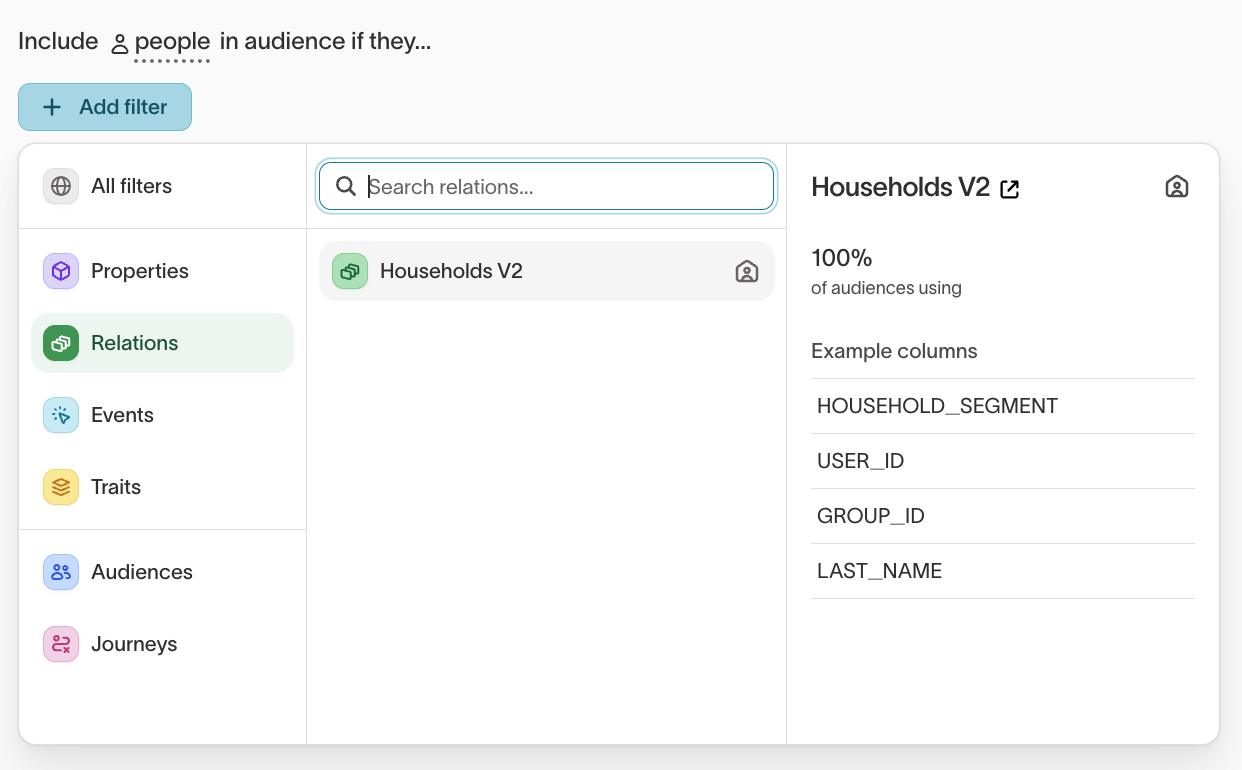 Schema labels in the dropdown